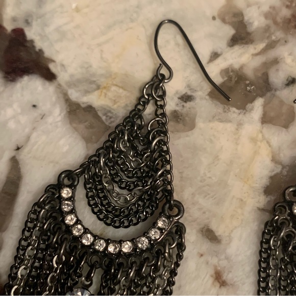 GUESS Black Stainless Steel Chandelier Earrings, 2007 - Picture 4 of 6